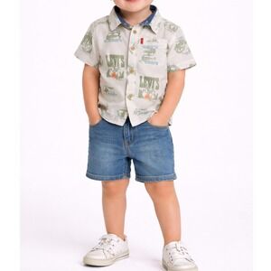 Levi's Boys 2 Piece Set Bright White Size 2T